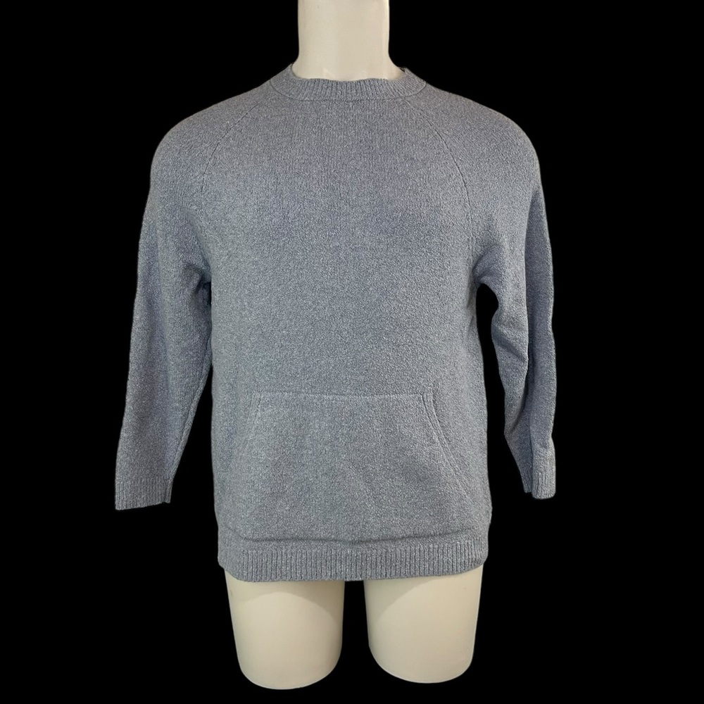 J. JILL PURE JILL Light Blue Soft Cozy Sweater W/ Kangaroo Pocket Small (435)
